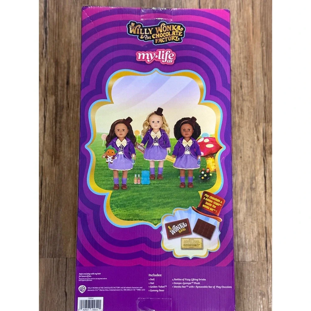 My Life As Willy Wonka 18'' Doll Brunette 11 Piece Set Collectible Golden Ticket